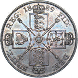 1889 Double Florin - Victoria British Silver Coin - Very Nice