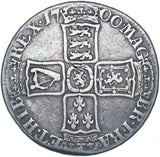 1700 Halfcrown - William III British Silver Coin