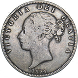 1874 Halfcrown - Victoria British Silver Coin