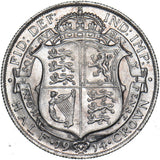 1914 Halfcrown - George V British Silver Coin - Very Nice