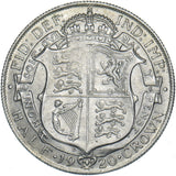 1920 Halfcrown - George V British Silver Coin - Very Nice