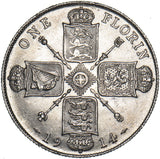 1914 Florin - George V British Silver Coin - Very Nice