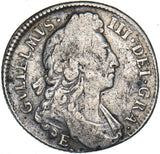 1696 E Shilling (Exeter Mint) - William III British Silver Coin