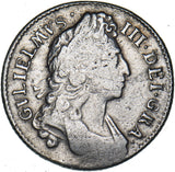 1696 Shilling - William III British Silver Coin