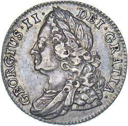 1743 Shilling - George II British Silver Coin - Nice