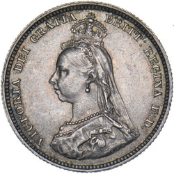 1887 Shilling - Victoria British Silver Coin - Very Nice