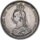 1887 Shilling - Victoria British Silver Coin - Very Nice