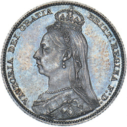 1889 Shilling - Victoria British Silver Coin - Superb