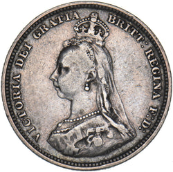 1889 Shilling (Small Head) - Victoria British Silver Coin - Nice