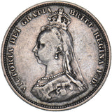 1889 Shilling (Small Head) - Victoria British Silver Coin - Nice