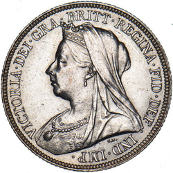 1895 Shilling (Small Rose) - Victoria British Silver Coin - Very Nice