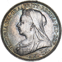 1896 Shilling (Large Rose) - Victoria British Silver Coin - Superb