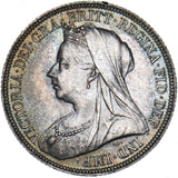 1896 Shilling (Large Rose) - Victoria British Silver Coin - Superb