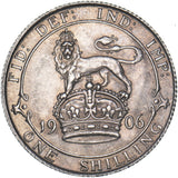 1906 Shilling - Edward VII British Silver Coin - Very Nice