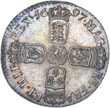 1697 Sixpence - William III British Silver Coin - Superb