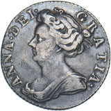 1707 Sixpence - Anne British Silver Coin - Nice