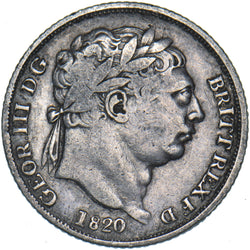 1820 Sixpence (No Obv. Colons) - George III British Silver Coin