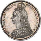 1887 Sixpence - Victoria British Silver Coin - Superb