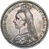 1887 Sixpence - Victoria British Silver Coin - Superb