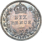 1887 Sixpence - Victoria British Silver Coin - Very Nice