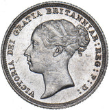 1887 Sixpence (Young Head) - Victoria British Silver Coin - Superb