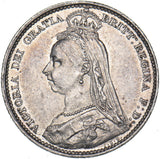 1889 Sixpence - Victoria British Silver Coin - Nice