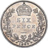 1889 Sixpence - Victoria British Silver Coin - Nice
