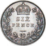 1889 Sixpence - Victoria British Silver Coin - Very Nice