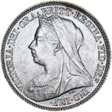 1893 Sixpence (Scarce Dies 2A) - Victoria British Silver Coin - Very Nice