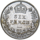 1893 Sixpence (Scarce Dies 2A) - Victoria British Silver Coin - Very Nice