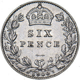 1900 Sixpence - Victoria British Silver Coin - Nice