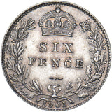 1901 Sixpence - Victoria British Silver Coin - Very Nice