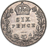 1905 Sixpence - Edward VII British Silver Coin - Very Nice