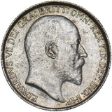 1908 Sixpence - Edward VII British Silver Coin - Superb