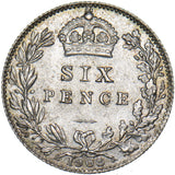 1908 Sixpence - Edward VII British Silver Coin - Superb