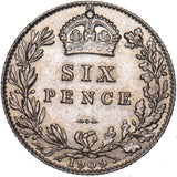 1909 Sixpence - Edward VII British Silver Coin - Nice