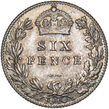 1910 Sixpence - Edward VII British Silver Coin - Superb