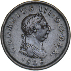 1806 Penny - George III British Copper Coin - Nice