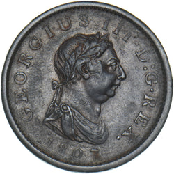 1807 Penny - George III British Copper Coin - Nice