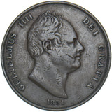 1831 Penny - William IV British Copper Coin - Nice