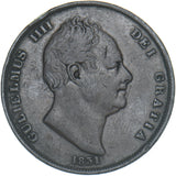 1831 Penny - William IV British Copper Coin - Nice