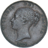 1844 Penny - Victoria British Copper Coin