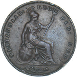 1844 Penny - Victoria British Copper Coin