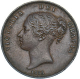 1855 Penny (PT) - Victoria British Copper Coin - Nice