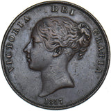 1857 Penny (PT) - Victoria British Copper Coin - Nice