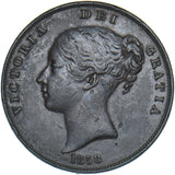 1858 Penny - Victoria British Copper Coin - Nice