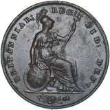 1858 Penny - Victoria British Copper Coin - Nice