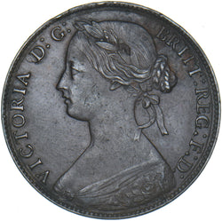 1861 Penny - Victoria British Bronze Coin - Very Nice