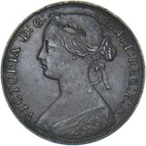 1861 Penny - Victoria British Bronze Coin - Very Nice