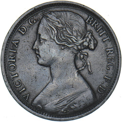 1863 Penny - Victoria British Bronze Coin - Nice